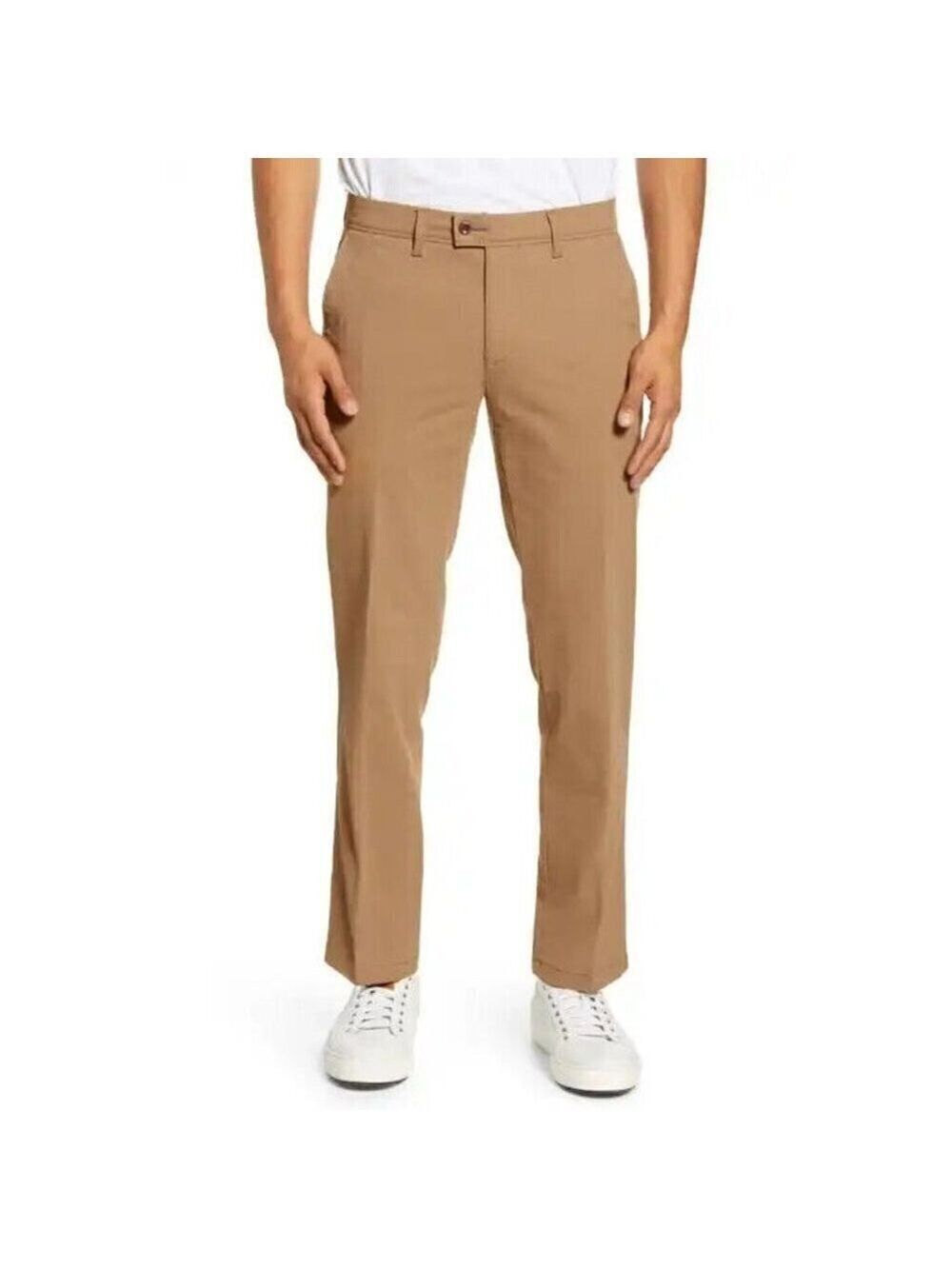 NORDSTROM Bnwot Tech-Smart Trim Fit Pants Trousers Tan Chinos